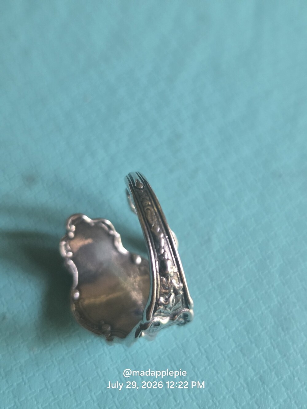 Vintage Sterling Silver Goddess Woman Nude Deity Muse Nymph Spoon Ring #126 - Picture 15 of 16